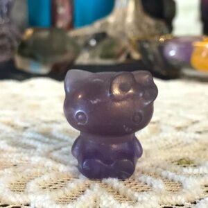 Purple flourite Hello Kitty Figurine